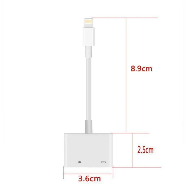Экранный преобразователь кабель системы освещения к HDMI Plug-and-play высокой четкости для компьютера и проектора Шнур для IPhone X XR XS Max