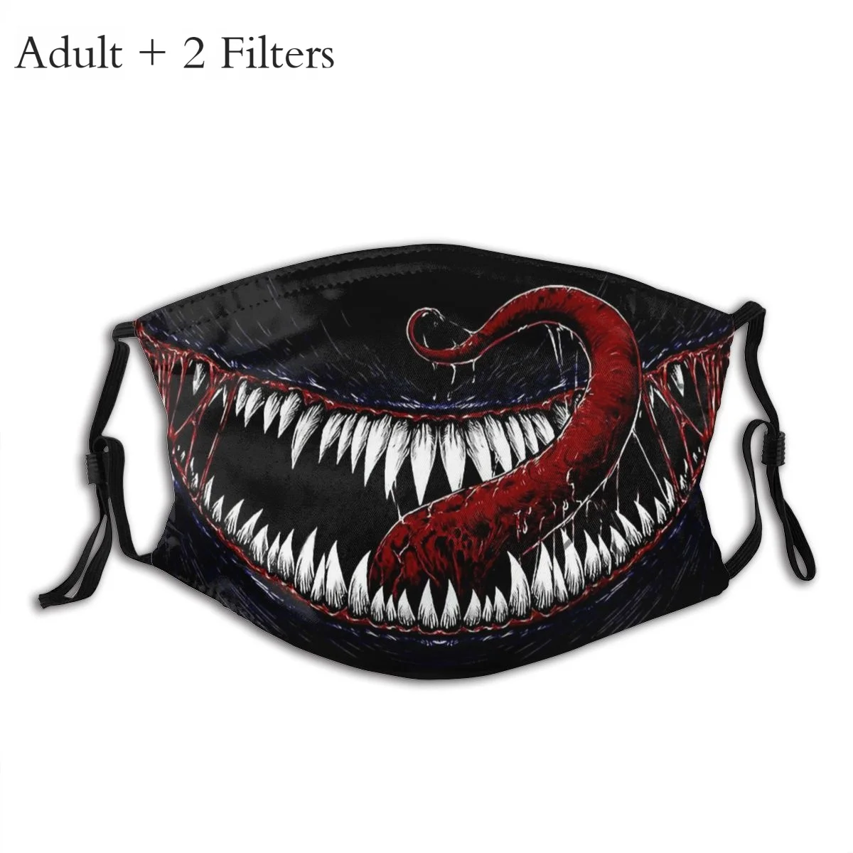 

Venom Eddie Brock Sci-Fi Superhero Movie Cloth Masks JAW Face Mask Mouth Cover With Filters Facial Protective