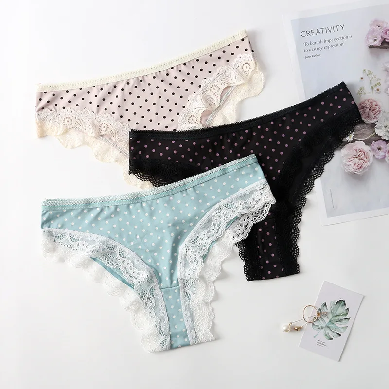 

Трусы женские кружевные хлопковые бесшовные с низкой талией