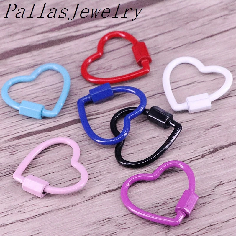 

6Pcs, Charm DIY Jewelry Clasps Copper Connector Lock Carabiner Mix Color Enamel Clasp For Jewelry Making