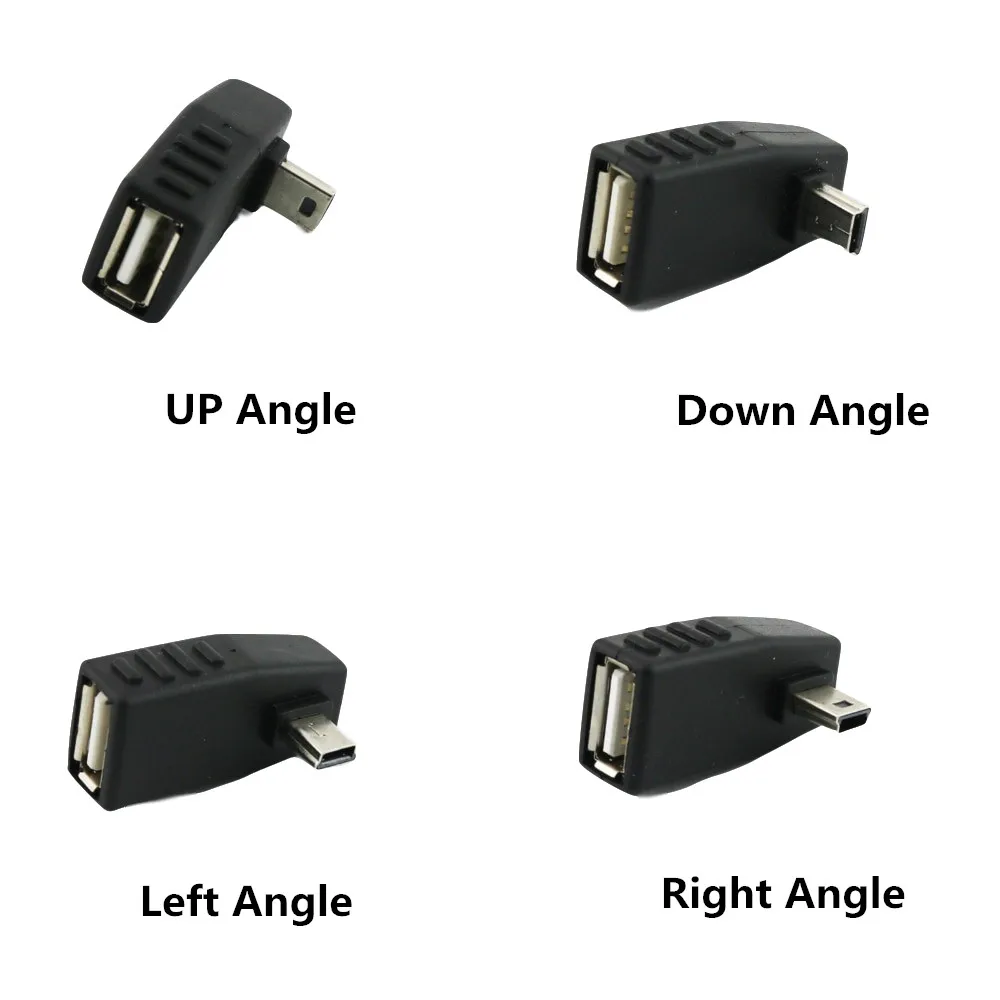 2x Mini USB 5Pin B Male к 2 0 Тип A Female OTG главный адаптер левый/правый/вертикальный/вниз угол