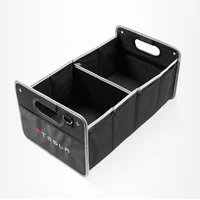 car trunk organizer foldable storage bag box for tesla model 3 s x logo styling folding oxford cloth waterproof container box