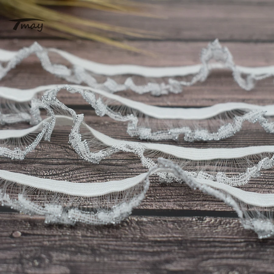 #1582 Серебряное платье для девочек юбка с оборками кружевная отделка 22 мм (7/8 дюйма)