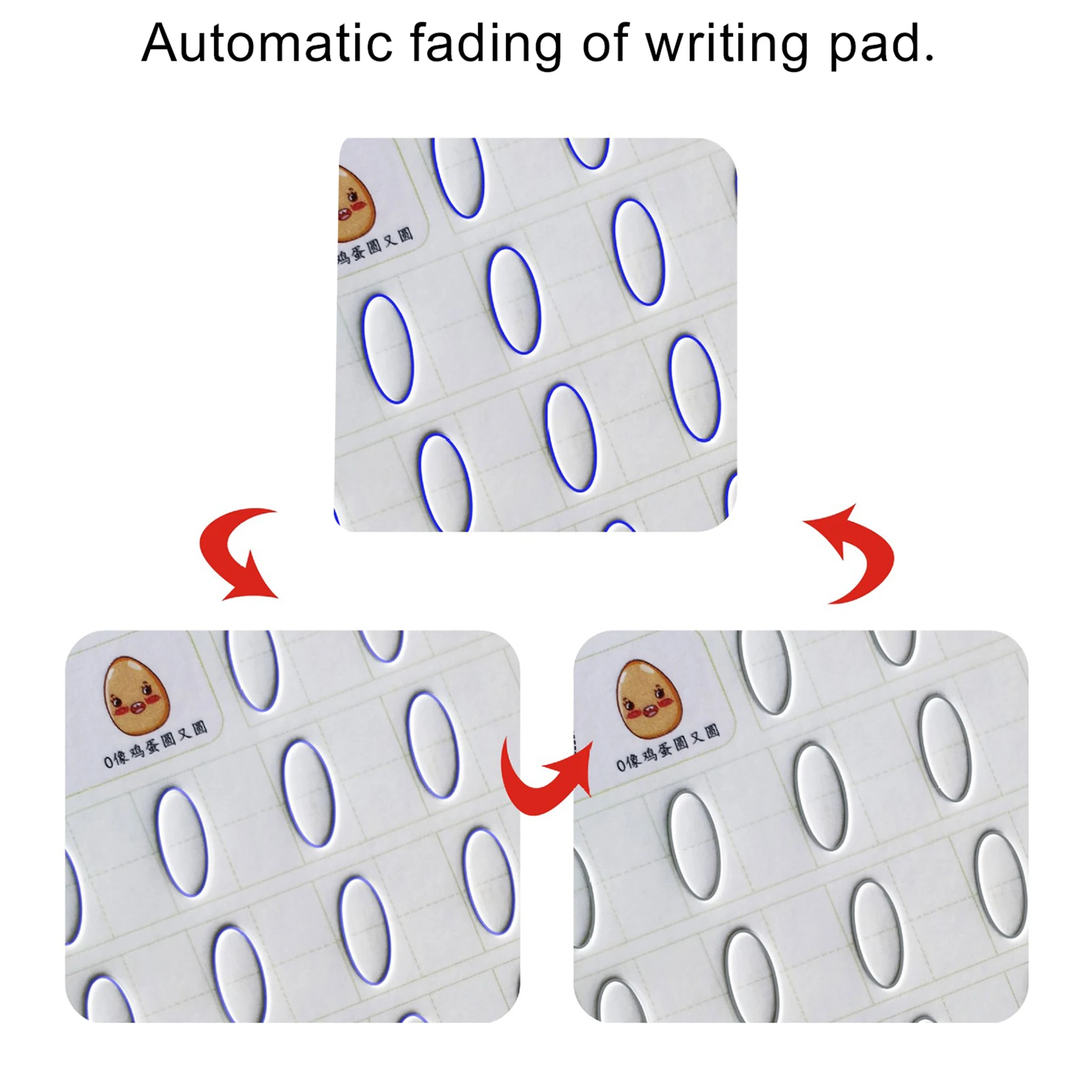 

8pcs/set Gel Disappears Magic Pen With Copybook Preschool Children Practice Number Pinyin Letter Groove Calligraphy Copybook Set