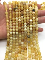 natural nice quality peruvian yellow opal stone loose round beads for jewelry making diy bracelet necklace 15 4681012mm
