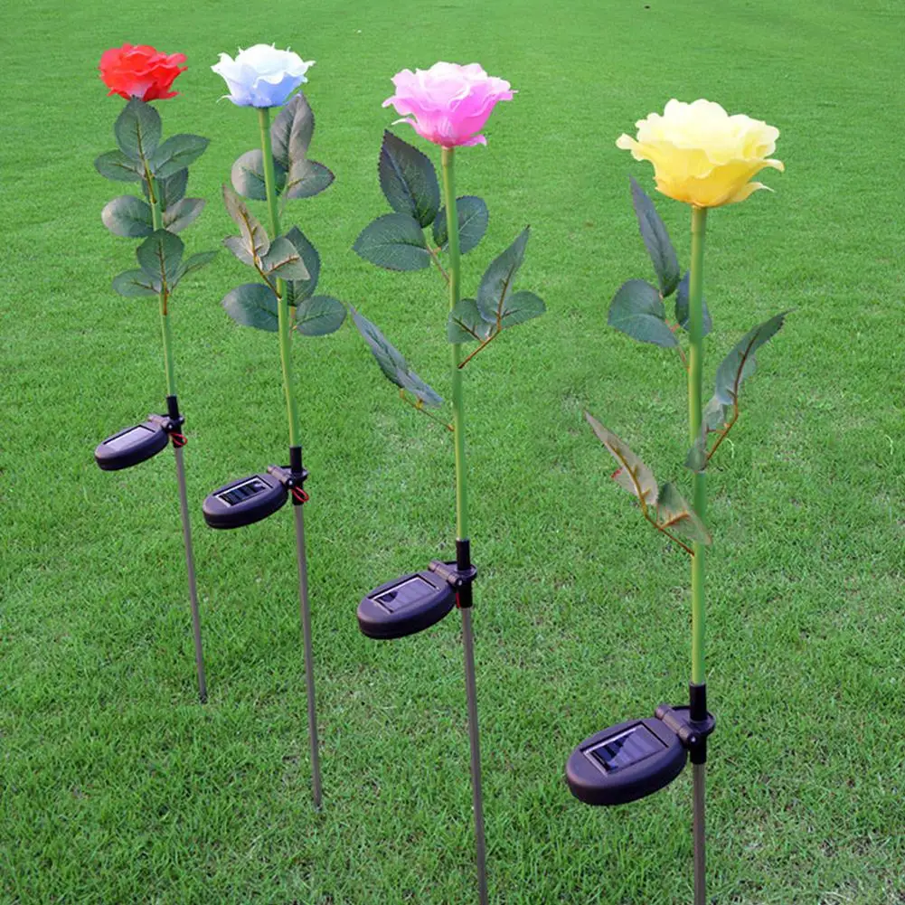 

HiMISS Simulate Solar-powered LED Rose Lawn Pin Lamp Landscape Light Festival Yard Garden Decoration