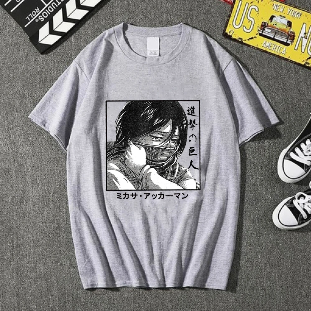 

Mikasa Ackerman Attack on Titan Tee Short Sleeve Tshirt Cotton Shirts