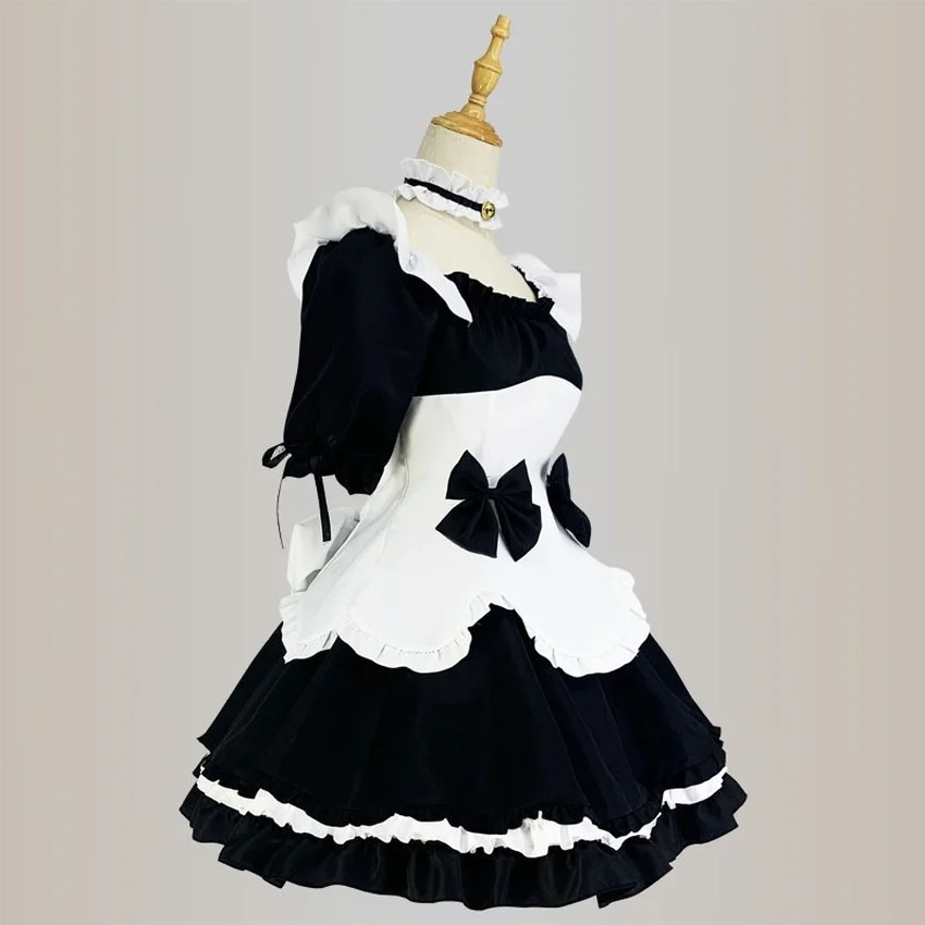 

Women Cosplay Costumes Carnival Party Maid Cos Role Play Anime Cosplay Halloween Lolita Dress Bow Knot Skirts Girls 2021 New