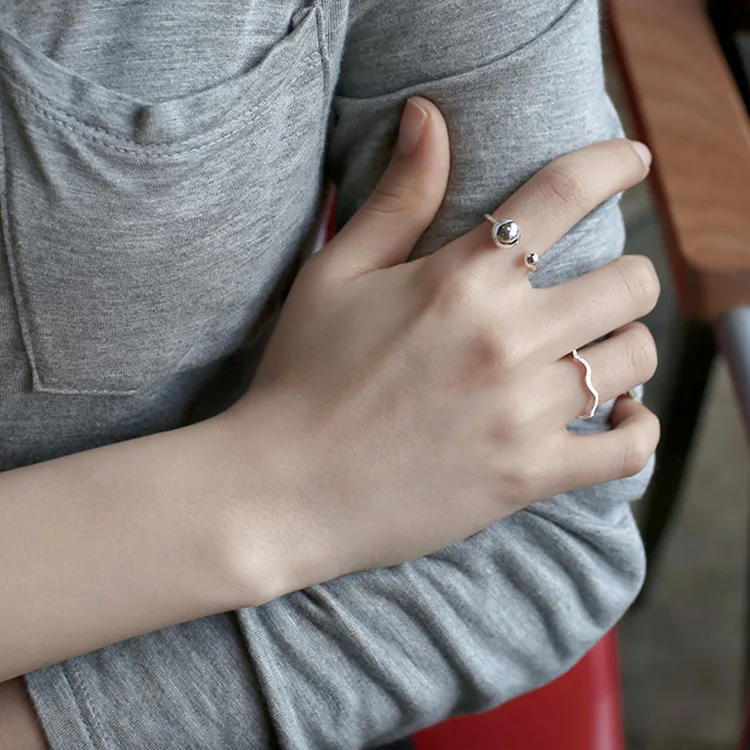 Модные женские кольца с шариком регулируемый размер для девушек ювелирные