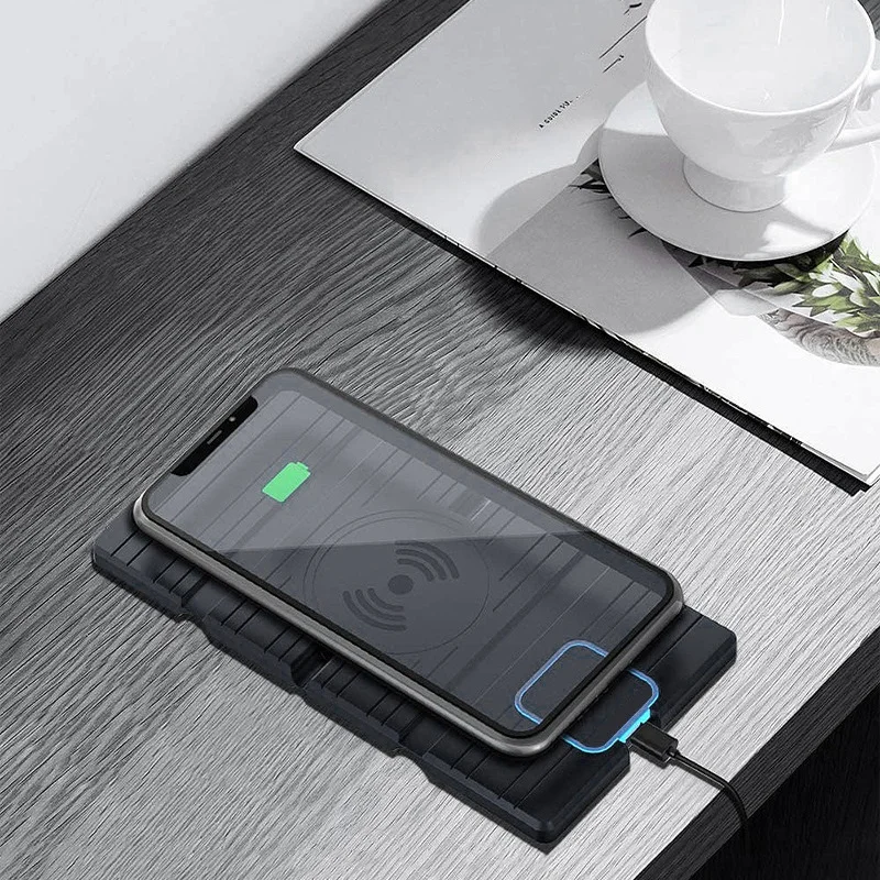 15w silicone wireless car charger pad foldable fast charging base station phone holder for iphone 12 pro max huawei free global shipping