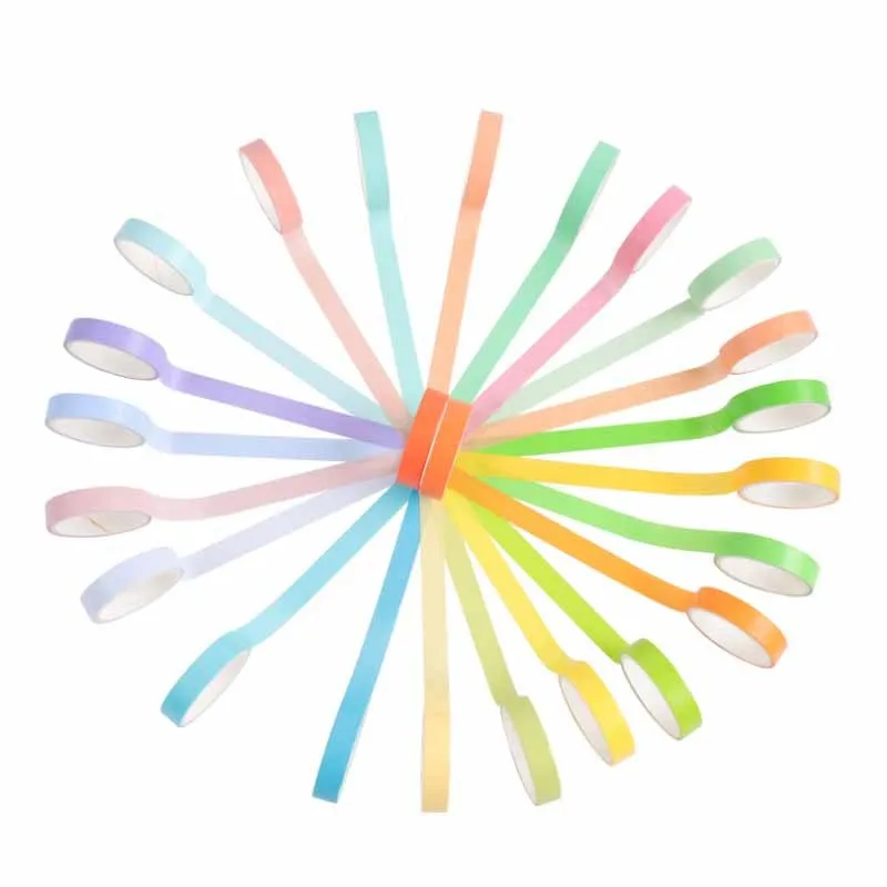 

Matsushima 24-color, 40-color solid color small paper glue macaron candy color rainbow decoration tape material