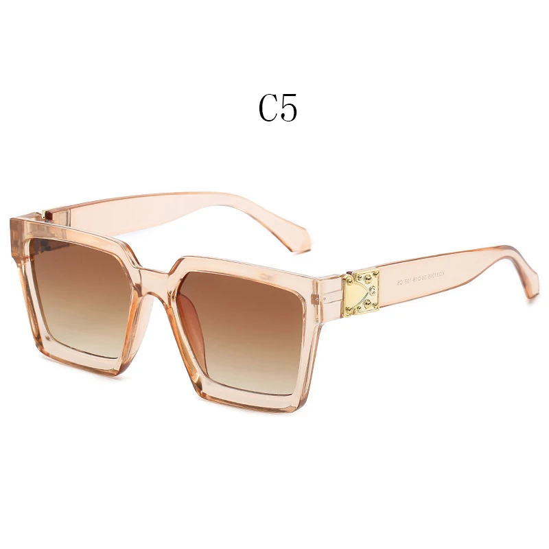 

2021 NEW Fashion Sunglasses Women Square Luxury Brand Big Black Sun Glasses Female Mirror Shades Ladies Lunette Femme