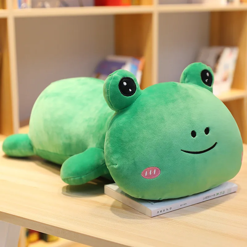 frog Желтая утка Пикачу Спящая длинная подушка милая кукла девочка Плюшевая Игрушка Ленивый человек кровать на большой хаски кукла-Хомяк милый комфорт - Цвет: frog