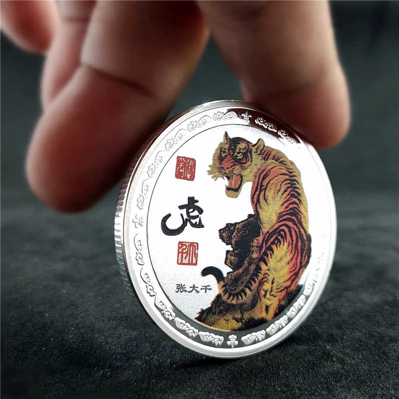 2022 год Тигра сувенирная монета Китайские знаки зодиака серебряные предметы для