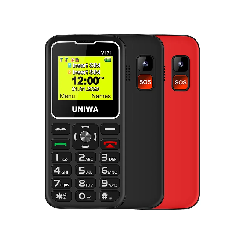 original uniwa v171 cellphone 2g gsm mt6261d dual sim 1000mah phones 1 77 0 08mp camera led flashlight mp3 student free global shipping