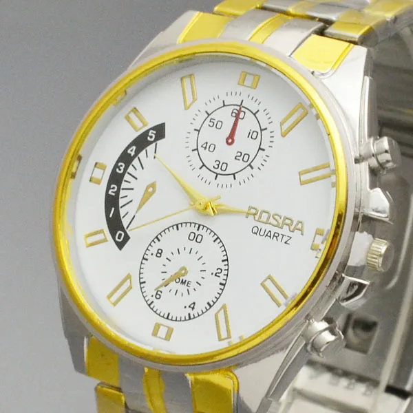 Роскошные мужские часы Rosra аналоговые кварцевые из нержавеющей стали модные