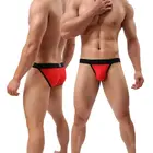 Трусы мужские с низкой талией, пикантные однотонные мягкие дышащие хлопковые мужское белье для геев с U-выпуклые кальсоны, европейские размеры