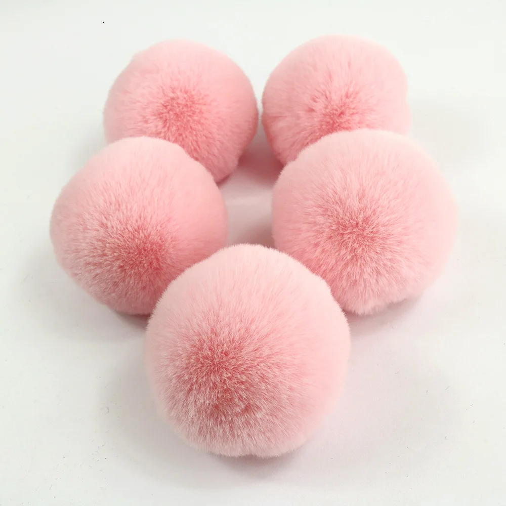 Pink 10 см мех мяч имитация кролика рекс шагге мяч Одежда обувь и шапки Аксессуары Ювелирные изделия Подвески ручная работа аксессуары - Цвет: Pink