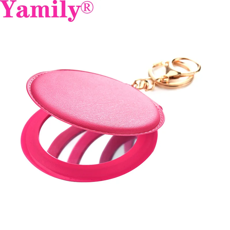 Yamily зеркальный брелок двухсторонний складной портативный маленький круглое