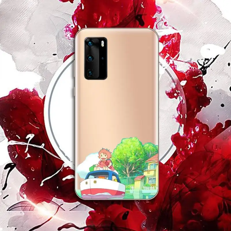 

Ponyo on the Cliff Phone Case Transparent for Huawei P20 P30 P40 lite pro P smart 2019 honor 8x 10i