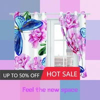 full shade sunscreen customized colourful kitchen bedroom livingroom princess bay window punch hook blackout curtain new arrival