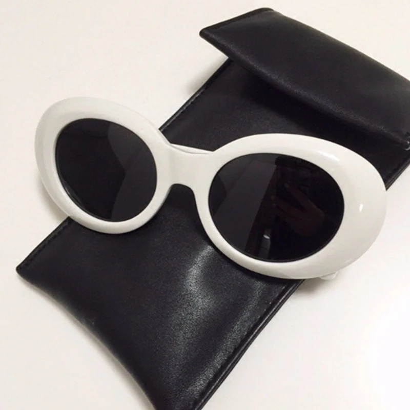 Женские модные летние солнцезащитные очки в толстой овальной оправе стиле ретро