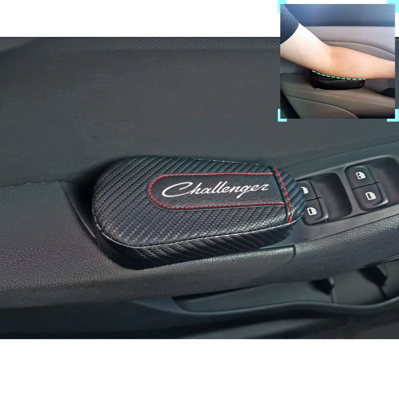 

Наколенник для Dodge Challenger, 1 шт., углеволоконная Кожаная подушка для ног, Автомобильный Дверной кронштейн, автомобильные аксессуары, защита ав...