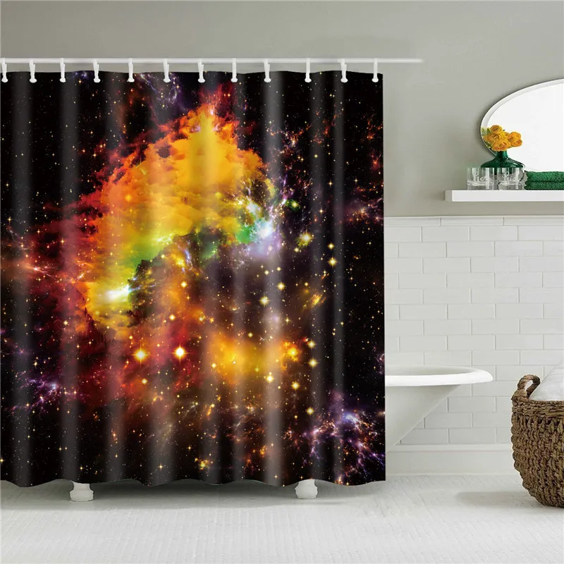 Universe Galaxy занавески для душа подвесные занавески Psychedelic водонепроницаемый полиэстер Шторка для ванной Boho домашний декор с крючками