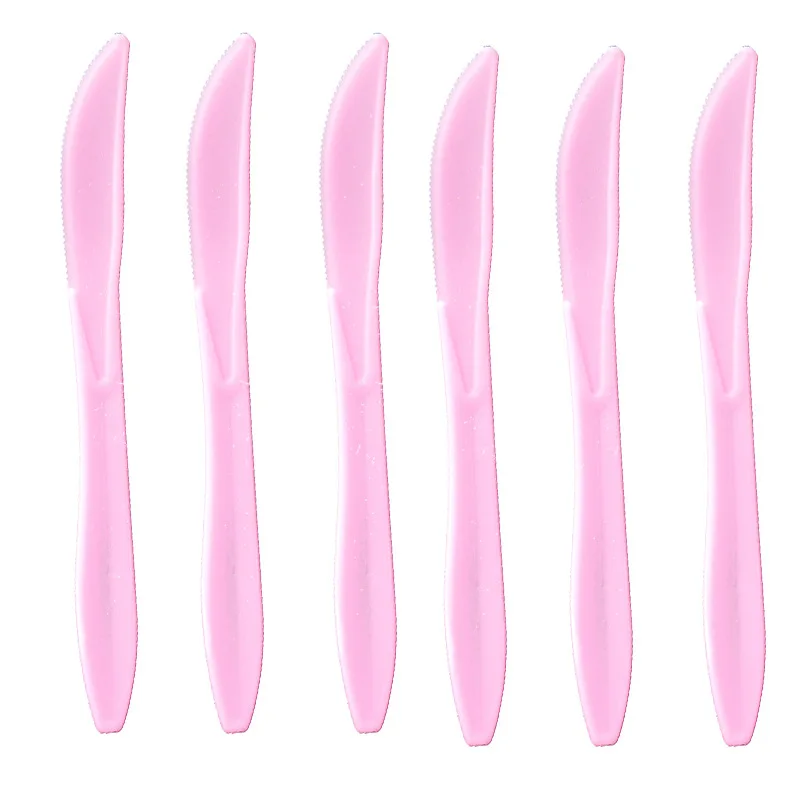 Knife 10pcs Вечерние салфетки для девочек с изображением розового слона, украшения для новорожденных, Bptism, салфетки для дня рождения, баннер, покрытие для стола, посуда, вечерние принадлежности - Цвет: Knife 10pcs