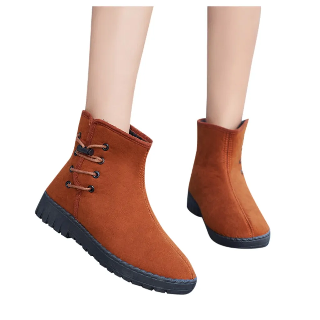 Замшевые ботильоны Обувь на платформе из хлопка Женские бархатные плотные