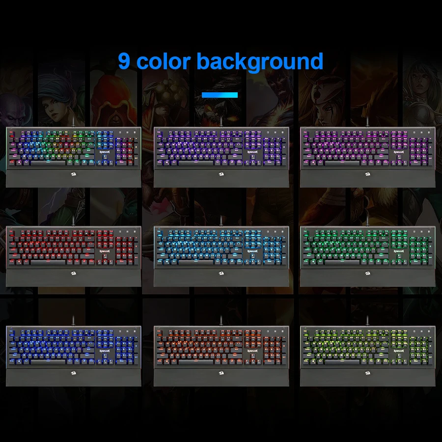 Redragon K569 Rgb алюминиевая USB Механическая игровая клавиатура синий переключатель со