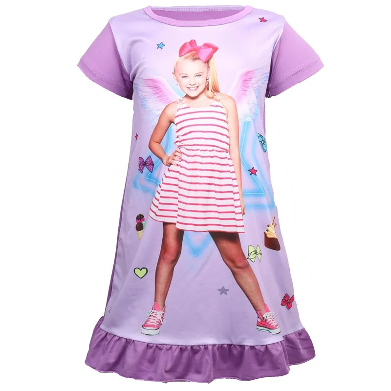 Платья для девочек Jojo Siwa детская одежда сна радужная ночная рубашка принцессы на