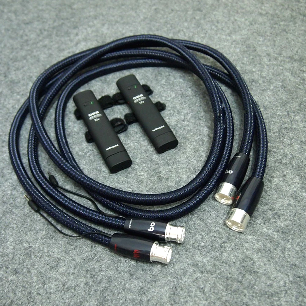 Натуральный Синий Yonder Серебряный XLR папа к мама балансный кабель с 72V DBS усилитель