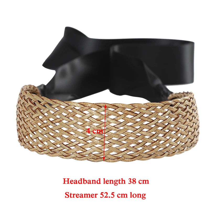 Повязка на голову LEVAO женская с лентами Тюрбан ручной вязки узлом аксессуар для