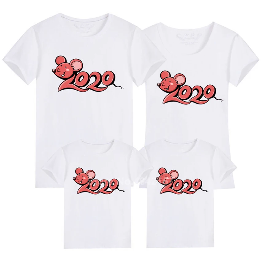 2021 сочетающаяся китайская семейная одежда на новый год футболка с мультяшным
