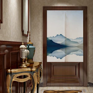 Китайские японские горные чернила, настраиваемая дверная занавеска Noren, занавеска для ресторана, кухни, спальни, домашний декор s