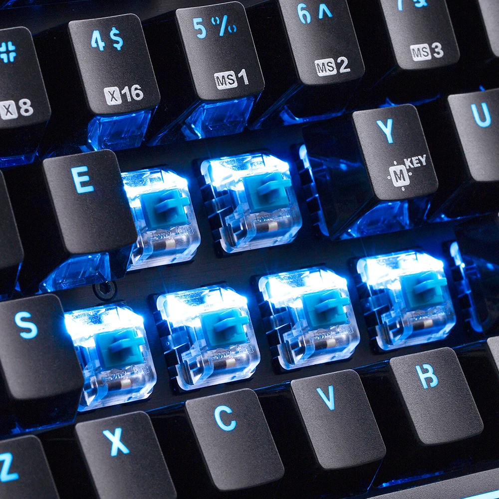 hexgears gk736 kailh mx blue switches mechanical keyboard 104 keys wired macro gaming keyboard for windows pc free global shipping