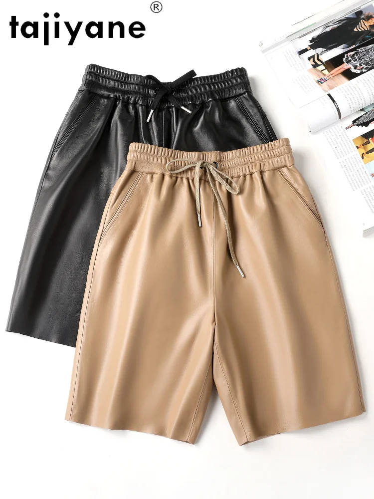 Брюки женские из натуральной овечьей кожи уличная одежда с широкими штанинами