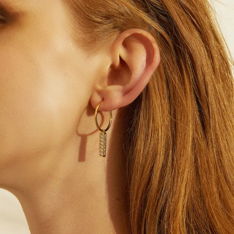 

925 Sterling Silver Dangle Earrings with Charm Statement Wedding Drop Earring for Women Brincos 2019 New Bijoux CTF296