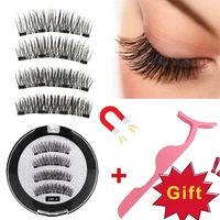 1 set magnetic eyelashes 3d mink eyelashes reusable false lashes with eyelashes applicator lashes makeup tools