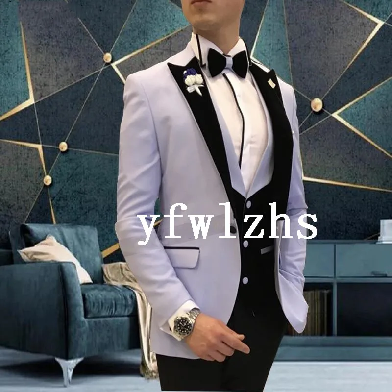 

Новое поступление, мужские смокинги жениха на одной пуговице, мужские костюмы на свадьбу/выпускной, лучший мужской блейзер (пиджак + брюки + ...