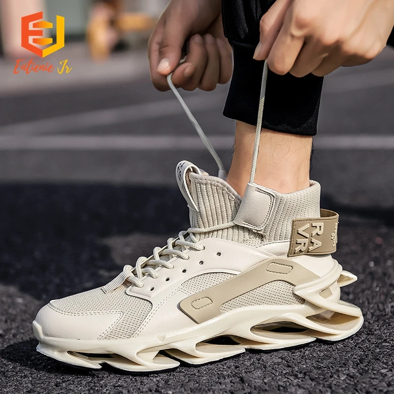 

Etienne Jr Men Spring Blade Sneakers High-Top Height Increasing Sports Tide Light Breathable Running Shoes TPU Soles Gym Shoes