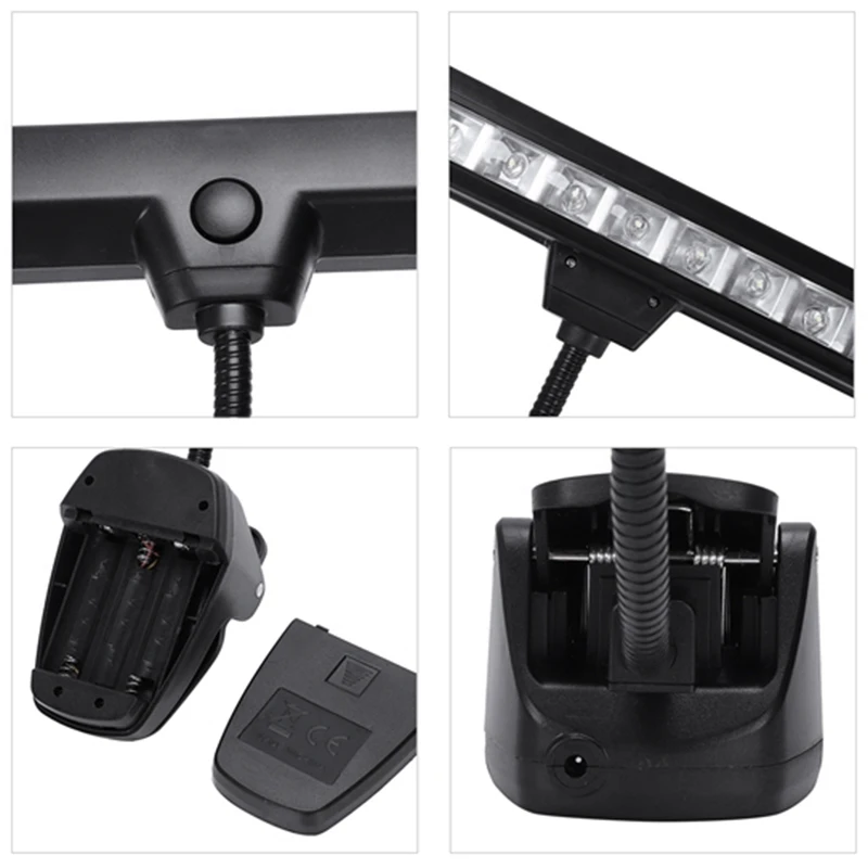 

LED Clip Lamp Music Score Lamp Piano Lamp Eye Protection Lamp Black EU Plug