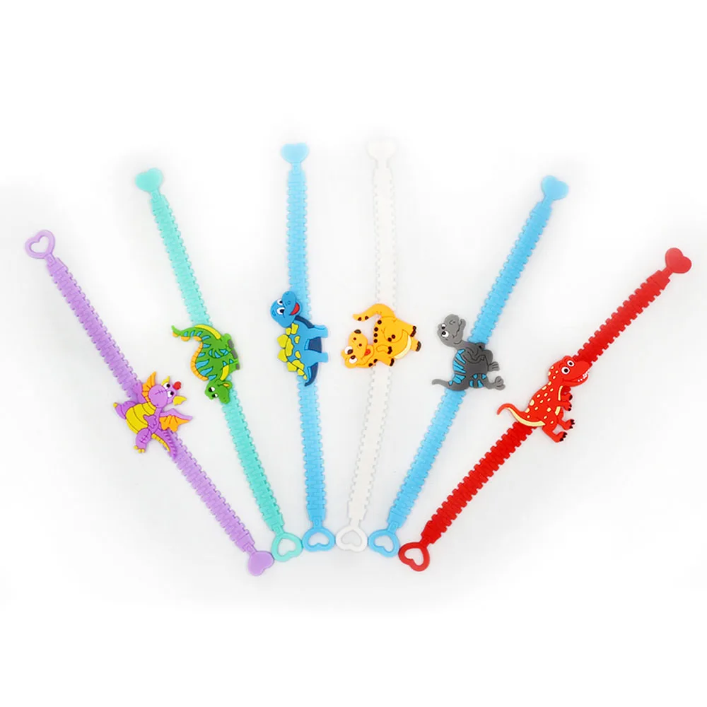 Лидер продаж 6 шт./партия с принтом браслет в виде динозавра регулировки