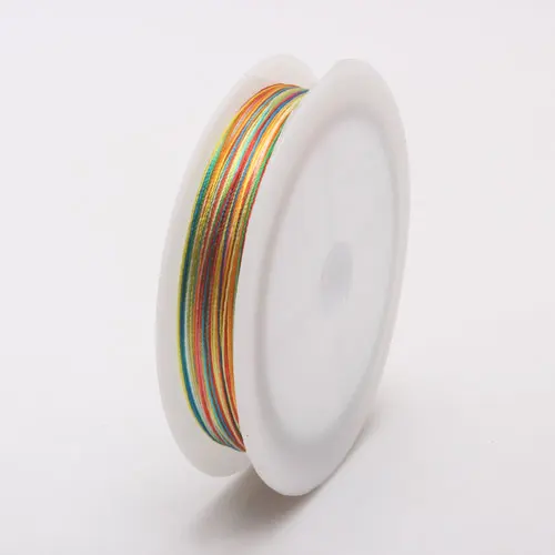 Colorful line 043 1roll/lot 0.3/0.5/0.7/1.0MM Mixed multicolor options Nylon Thread line/wire/rope choker earrings Bracelet necklace jewelry makin - Цвет: Colorful line 043