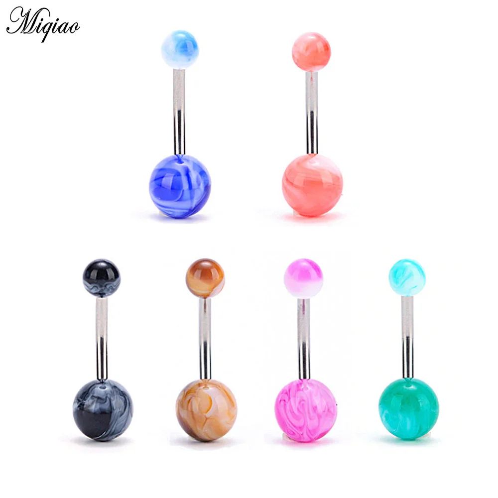 

Miqiao 1pcs Body Piercing Jewelry Acrylic Navel Nail European Fashion Sexy