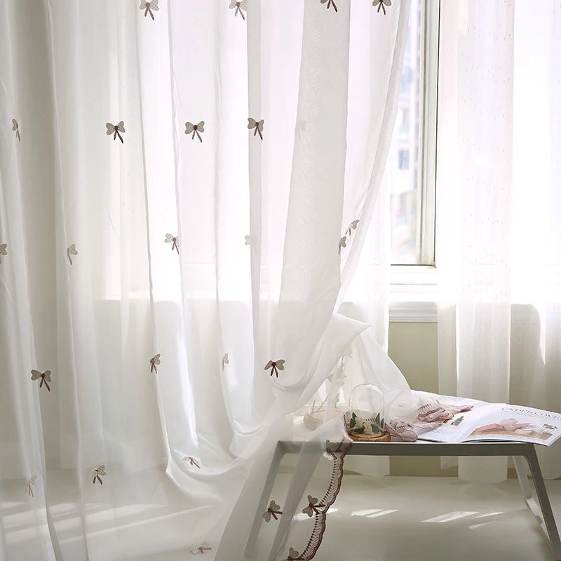 Розовый шторы для детской комнаты Спальня 3D &quotБабочки&quot окна Панель занавес