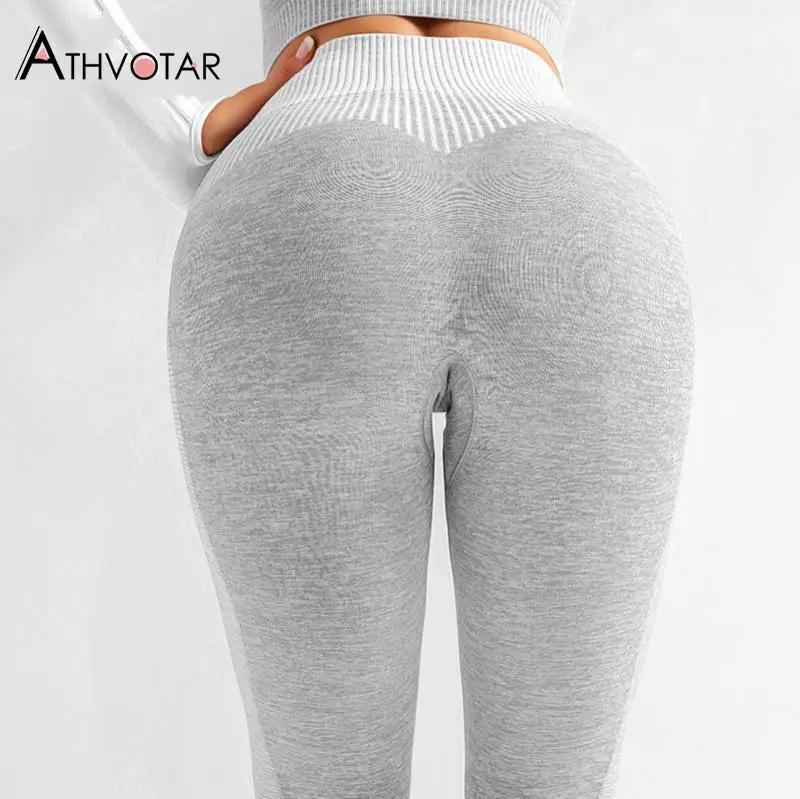 Женские леггинсы для фитнеса бесшовные трикотажные с эффектом пуш ап|Легинсы| |