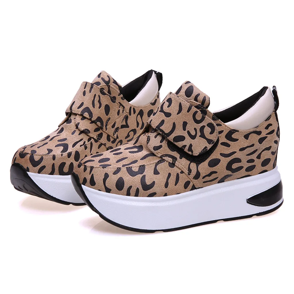 Женские повседневные туфли SAGACE с увеличенной воздушной подушкой леопардовым