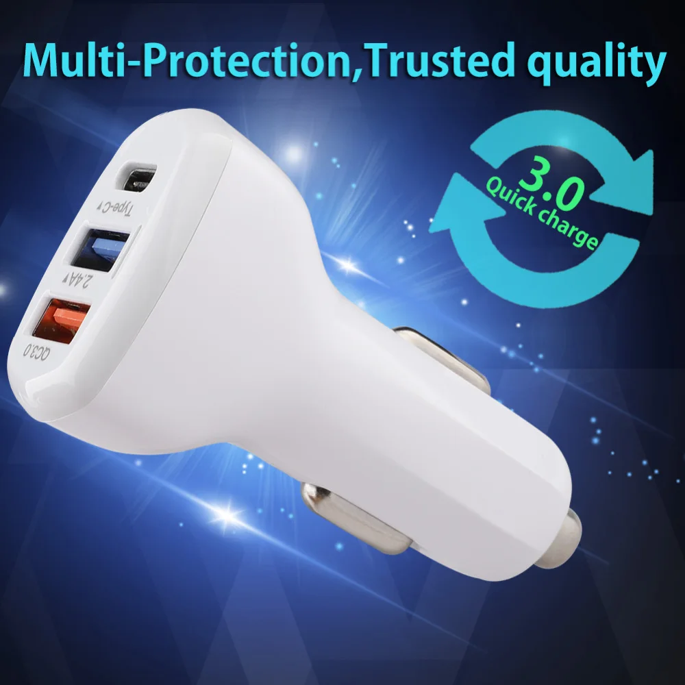 Быстрая зарядка автомобильное зарядное устройство USB 3 порта быстрая 0 для Samsung